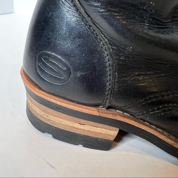 Skechers Tall Boots Genuine Leather Lace Up Platform Moto Combat Biker Size 6 - Picture 7 of 15